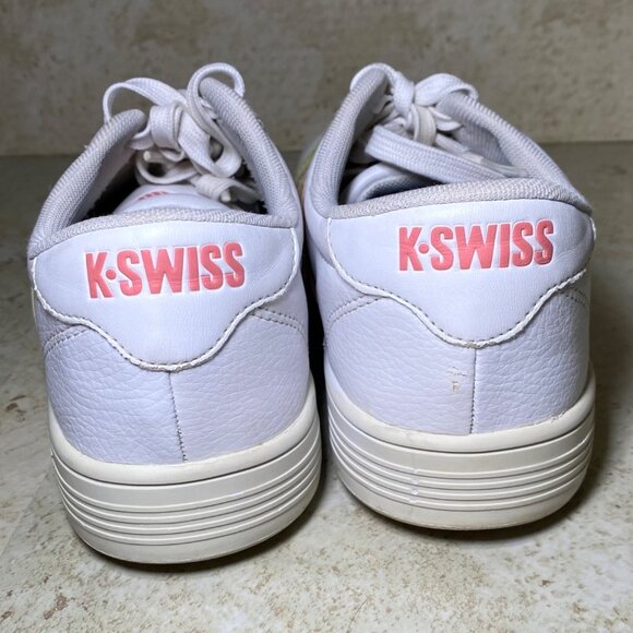 K-Swiss Womens White Leather Sneakers With Rainbow Stripes Size 5.5 - Picture 3 of 8